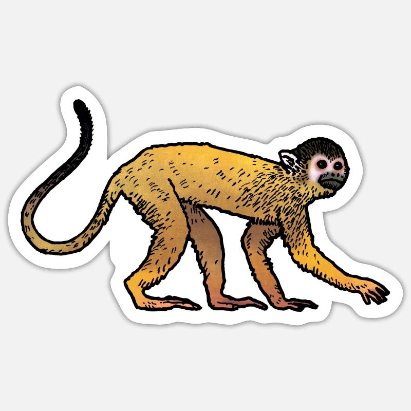 Saimiri 02 - Sticker taille S (10 x 10 cm) - blanc mat