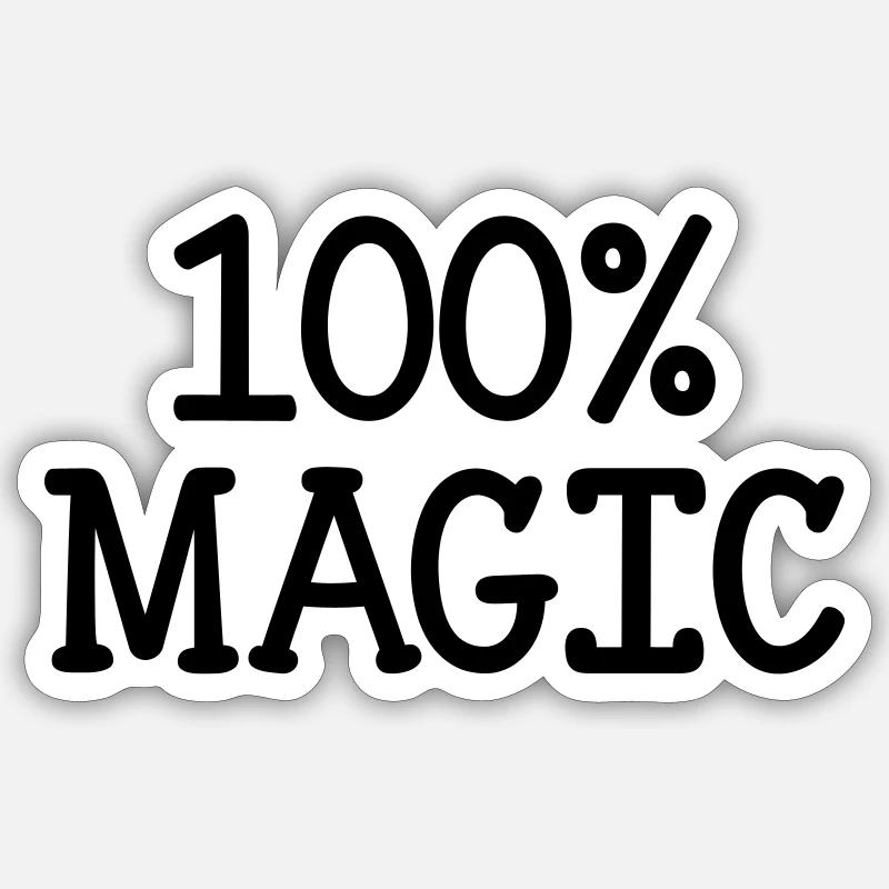 100% Magic - Sticker taille S (10 x 10 cm) - blanc mat