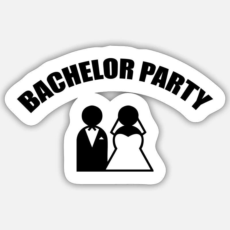 Bachelor Party - Wedding - Sticker Größe S (10 x 10 cm) - Mattweiß