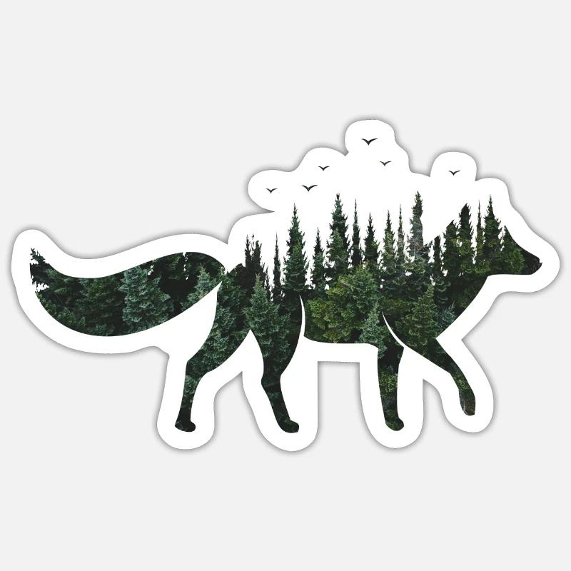 Fuchs - Sticker Größe S (10 x 10 cm) - Mattweiß