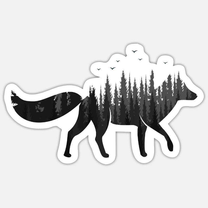Fuchs - Sticker Größe S (10 x 10 cm) - Mattweiß