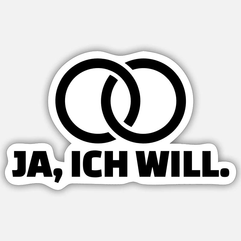 Heiratsantrag - Sticker Größe S (10 x 10 cm) - Mattweiß