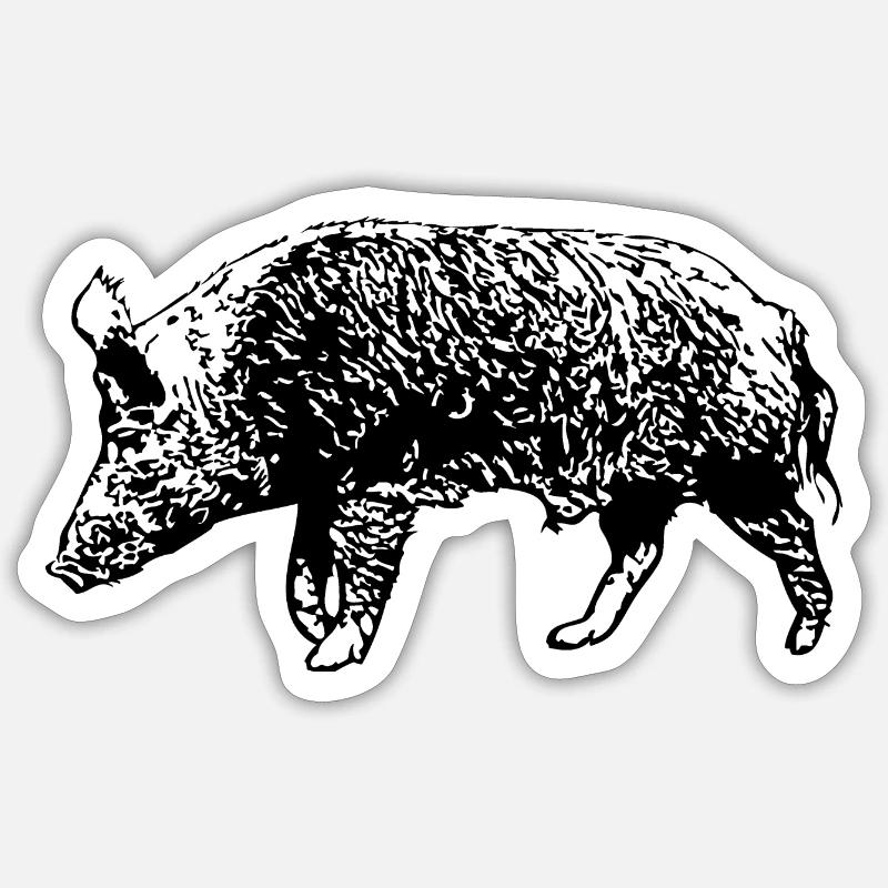 Wild Boar - Sticker size S (10 x 10 cm) - white matte