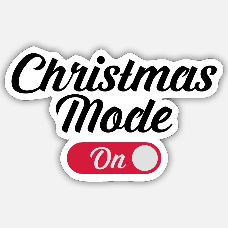 Christmas Mode (On) - Sticker taille S (10 x 10 cm) - blanc mat