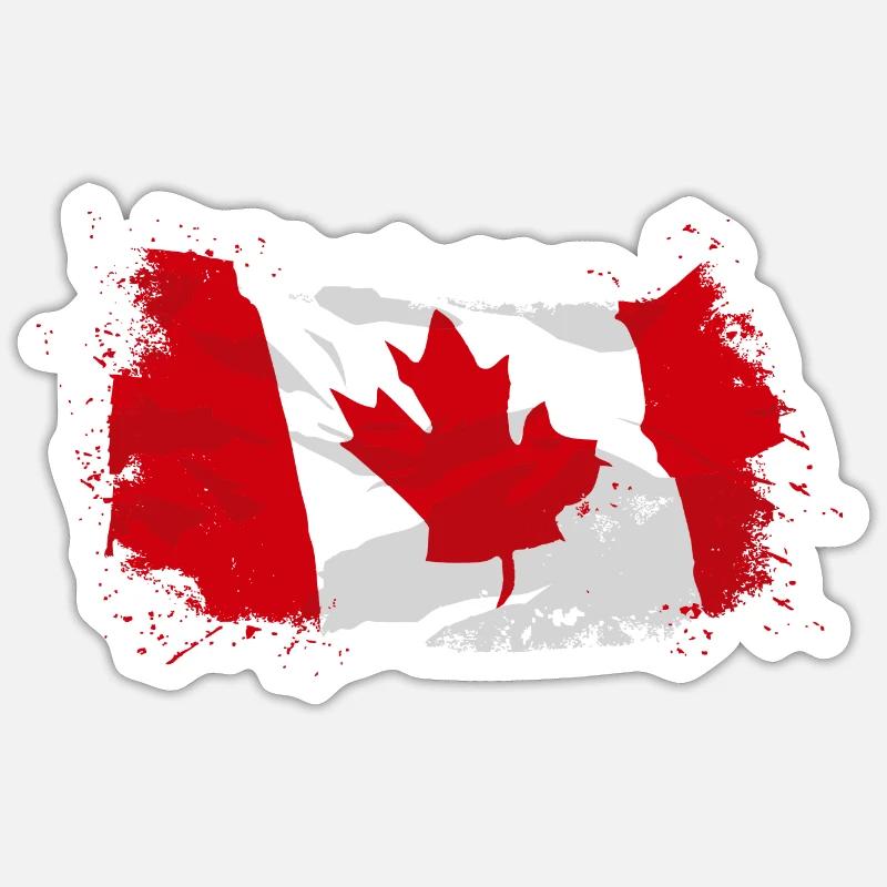 Canada Flag - Sticker Größe S (10 x 10 cm) - Mattweiß