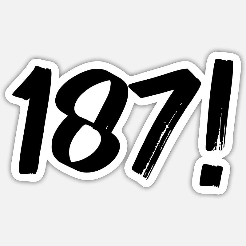 Numbers One Eight Seven - Sticker size S (10 x 10 cm) - white matte