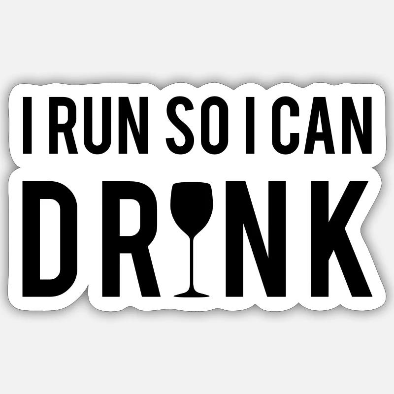 Run - Sticker Größe S (10 x 10 cm) - Mattweiß