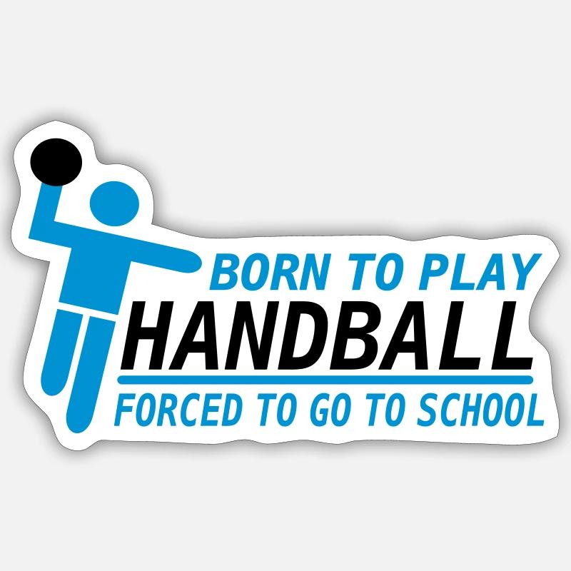 handball - Sticker taille S (10 x 10 cm) - blanc mat