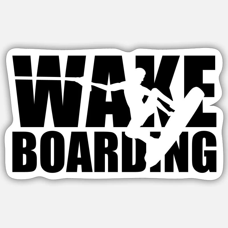 Wakeboarden - Sticker Größe S (10 x 10 cm) - Mattweiß