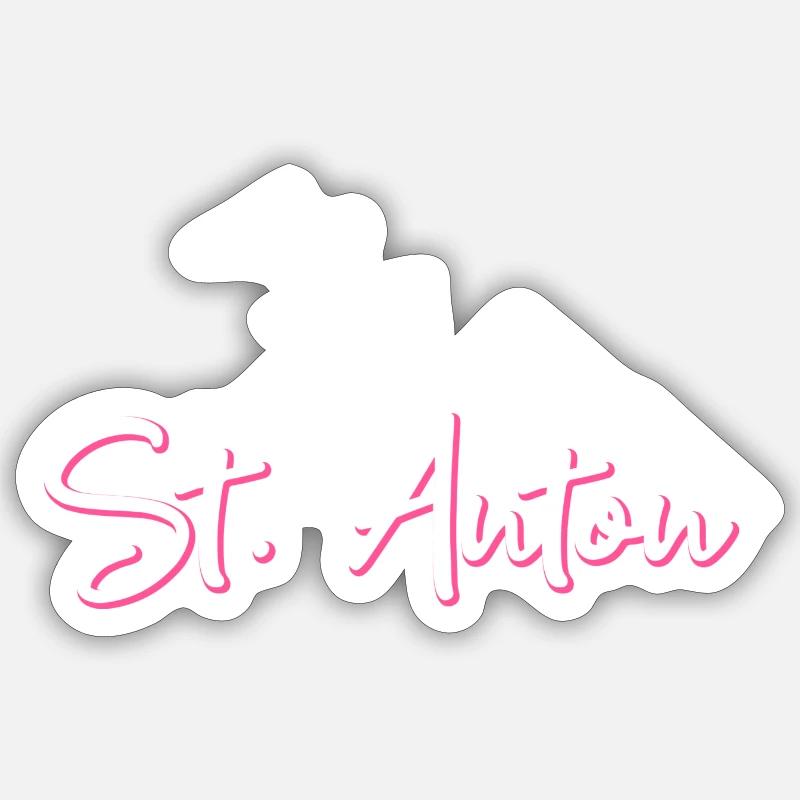St anton - Sticker taille S (10 x 10 cm) - blanc mat