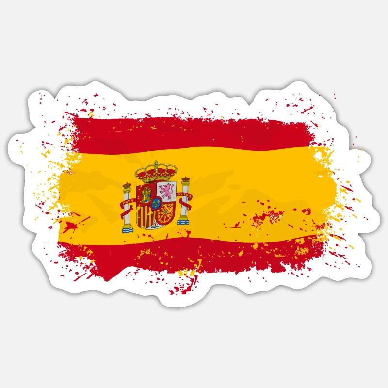 Spain Flag - Sticker Größe S (10 x 10 cm) - Mattweiß