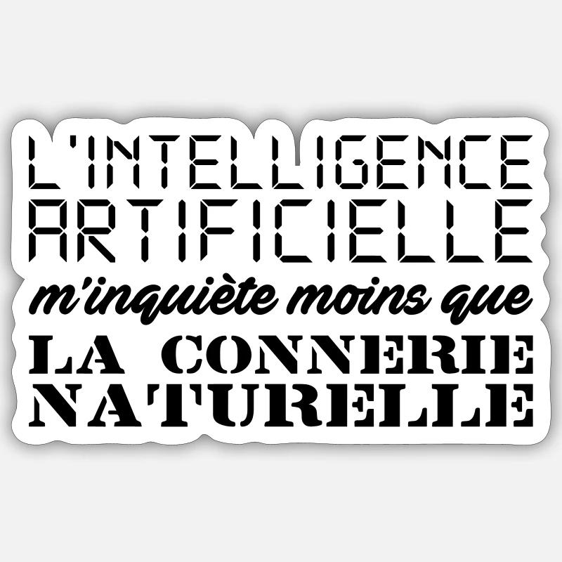 Intelligence artificielle - Sticker taille S (10 x 10 cm) - blanc mat
