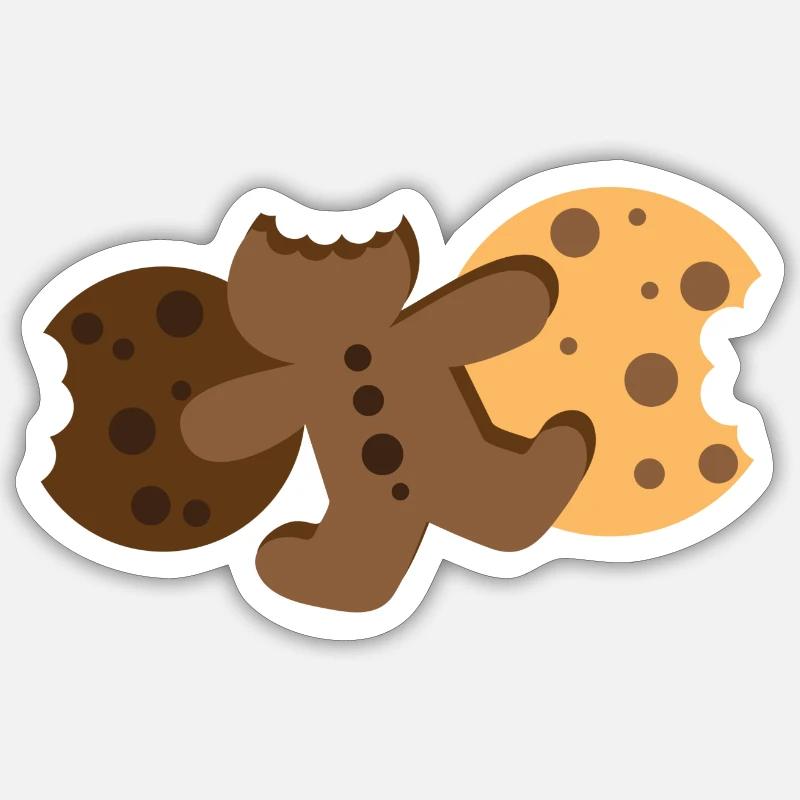 Cookies biscuits alone gingerbread man Sticker size S (10 x 10 cm)