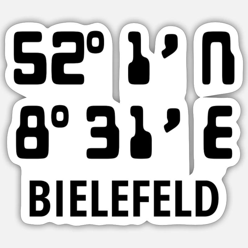 Bielefeld - Sticker taille S (10 x 10 cm) - blanc mat