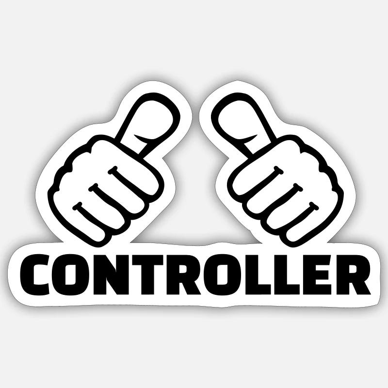 Controller - Sticker taille S (10 x 10 cm) - blanc mat