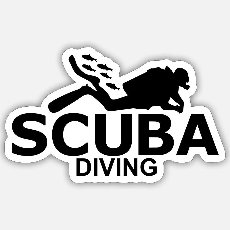 scuba diving - Sticker size S (10 x 10 cm) - white matte