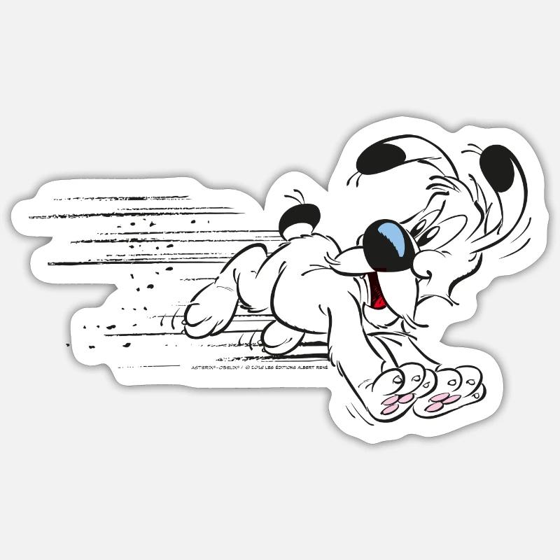 Asterix - Idéfix - Sticker taille S (10 x 10 cm) - blanc mat