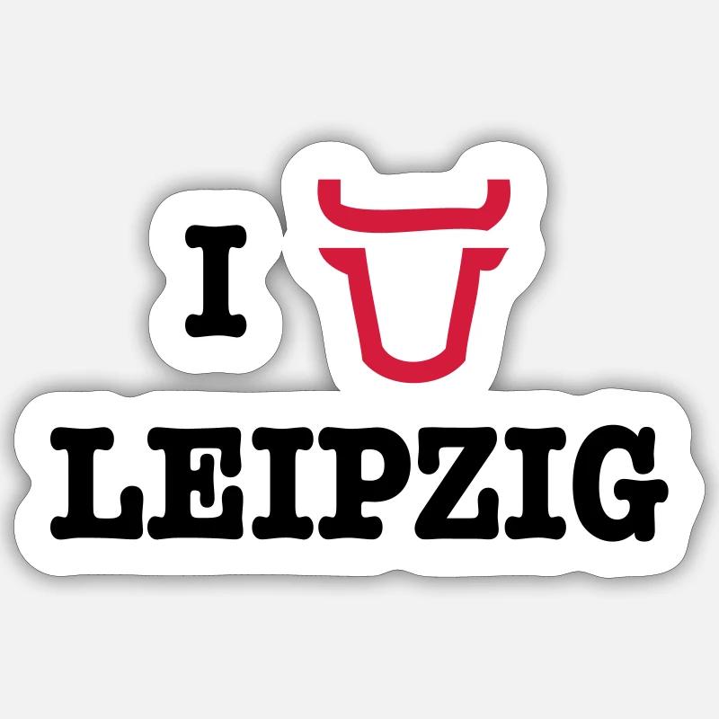 I Love Leipzig - Sticker taille S (10 x 10 cm) - blanc mat