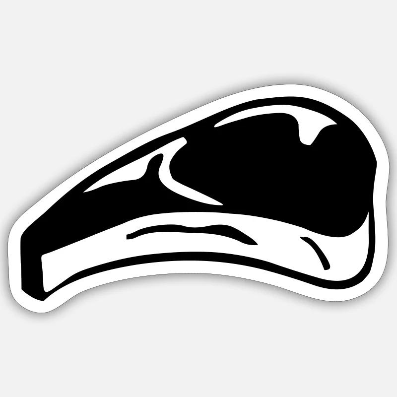 Steak, meat (cheap!) - Sticker taille S (10 x 10 cm) - blanc mat