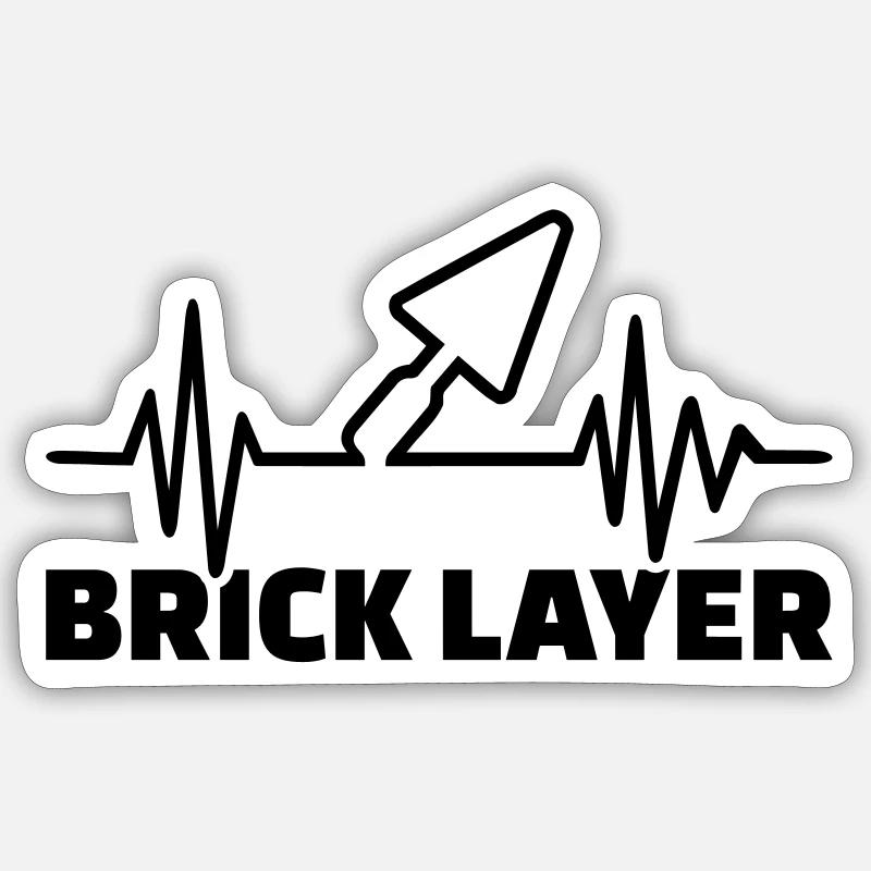Maçon - Sticker taille S (10 x 10 cm) - blanc mat