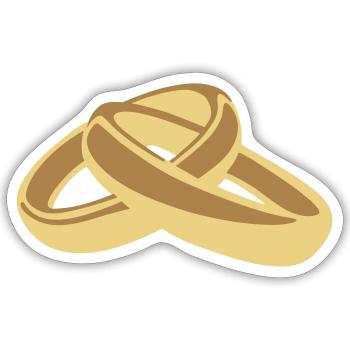 marriage, wedding - Sticker taille S (10 x 10 cm) - blanc mat - Devant