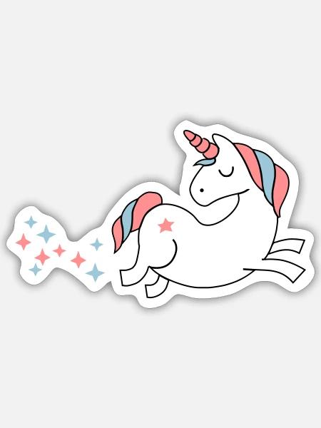 unicorn - Einhorn Sternenstaub - Sticker taille S (10 x 10 cm) - blanc mat