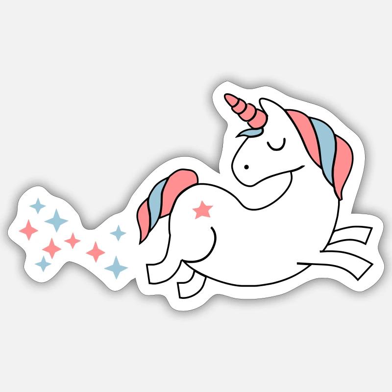 unicorn - Einhorn Sternenstaub - Sticker størrelse S (10 x 10 cm) - mat hvid