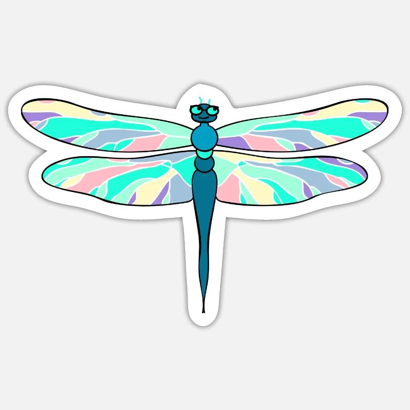 Libelle - Sticker Größe S (10 x 10 cm) - Mattweiß