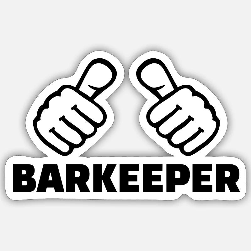 Barkeeper - Sticker Größe S (10 x 10 cm) - Mattweiß