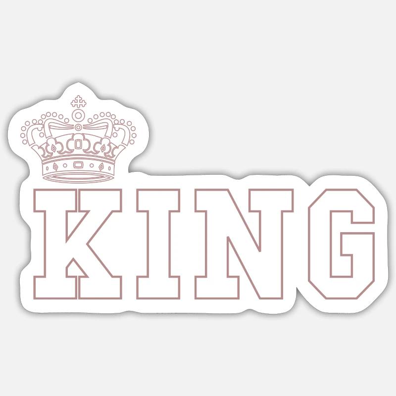 King - Queen Geschenk Geschenkidee - Sticker Größe S (10 x 10 cm) - Mattweiß