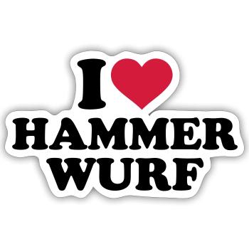 hammer throw - Sticker size S (10 x 10 cm) - white matte - Front