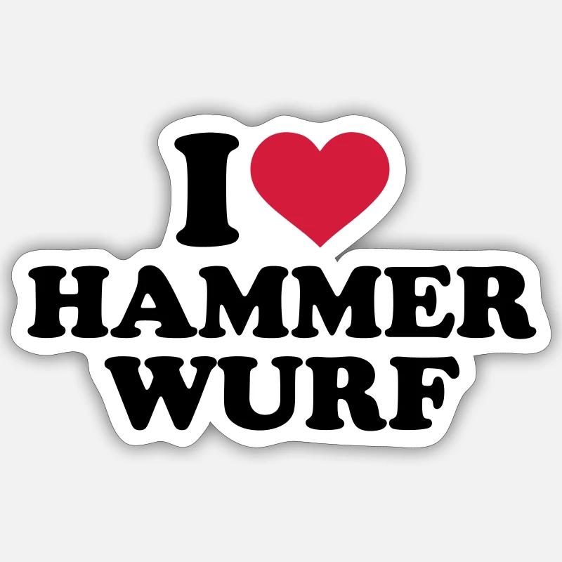 Hammerwurf - Sticker Größe S (10 x 10 cm) - Mattweiß