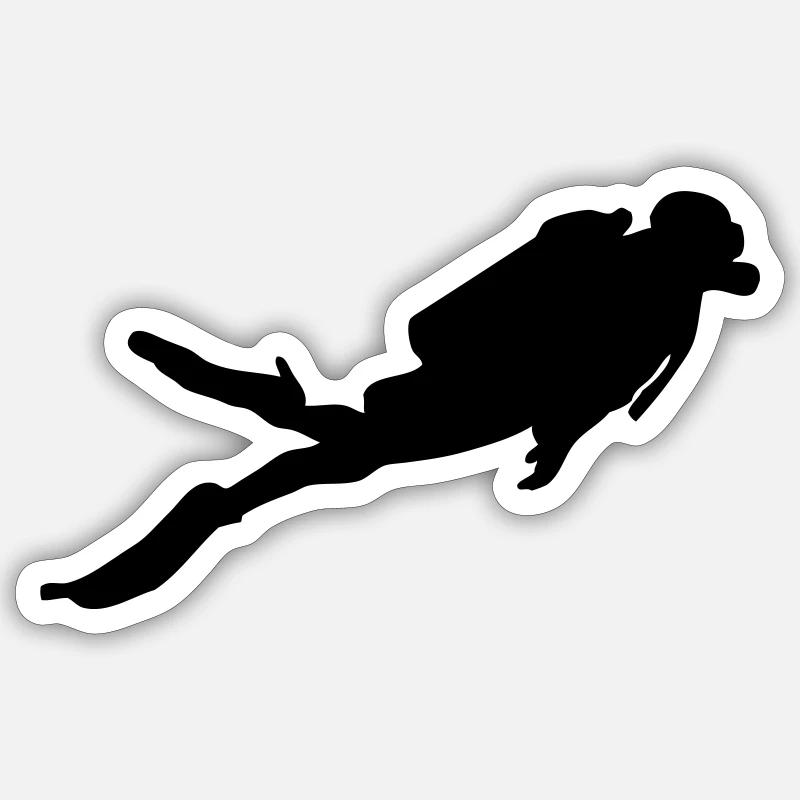 Diving - Diver - Diving - Sticker size S (10 x 10 cm) - white matte