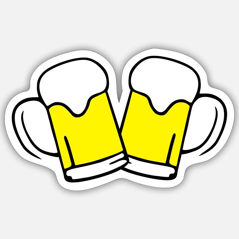 Beer, bière - Sticker taille S (10 x 10 cm) - blanc mat