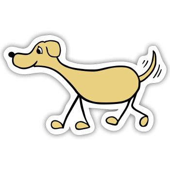 Lustiger Hund - Sticker Größe S (10 x 10 cm) - Mattweiß - Vorne
