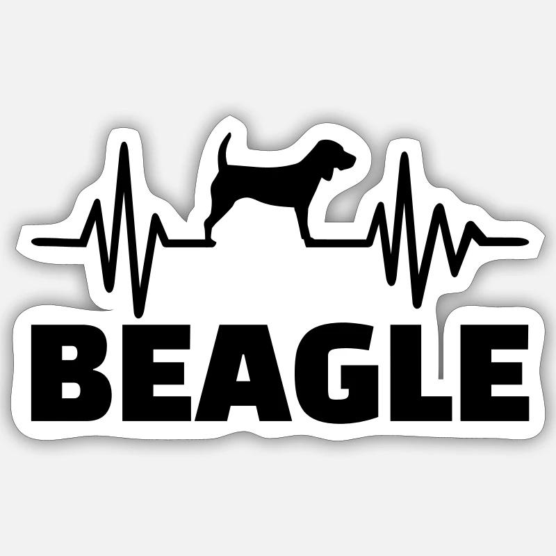 Beagle - Sticker taille S (10 x 10 cm) - blanc mat