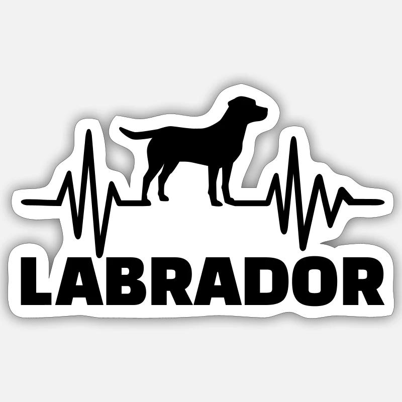 Labrador - Sticker Größe S (10 x 10 cm) - Mattweiß