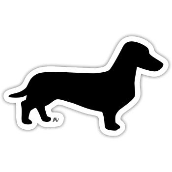 Short-haired dachshund silhouette - Sticker size S (10 x 10 cm) - white matte - Front