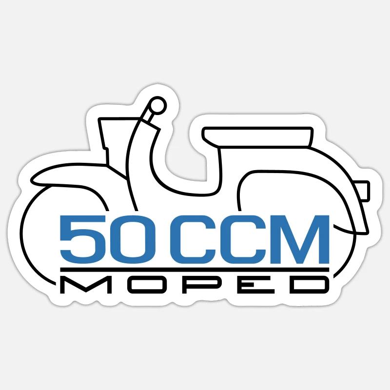 Moped Schwalbe 50 ccm Emblem - Sticker Größe S (10 x 10 cm) - Mattweiß