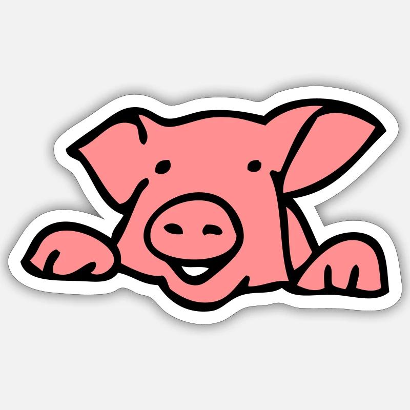 head pig - Sticker size S (10 x 10 cm) - white matte