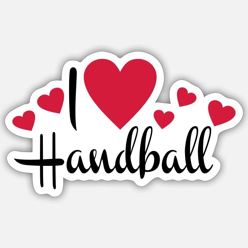 handball - Sticker taille S (10 x 10 cm) - blanc mat