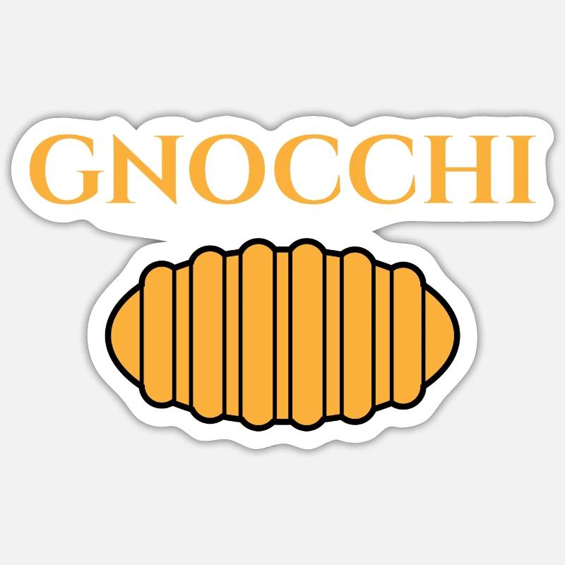 Gnocchi - Sticker taille S (10 x 10 cm) - blanc mat