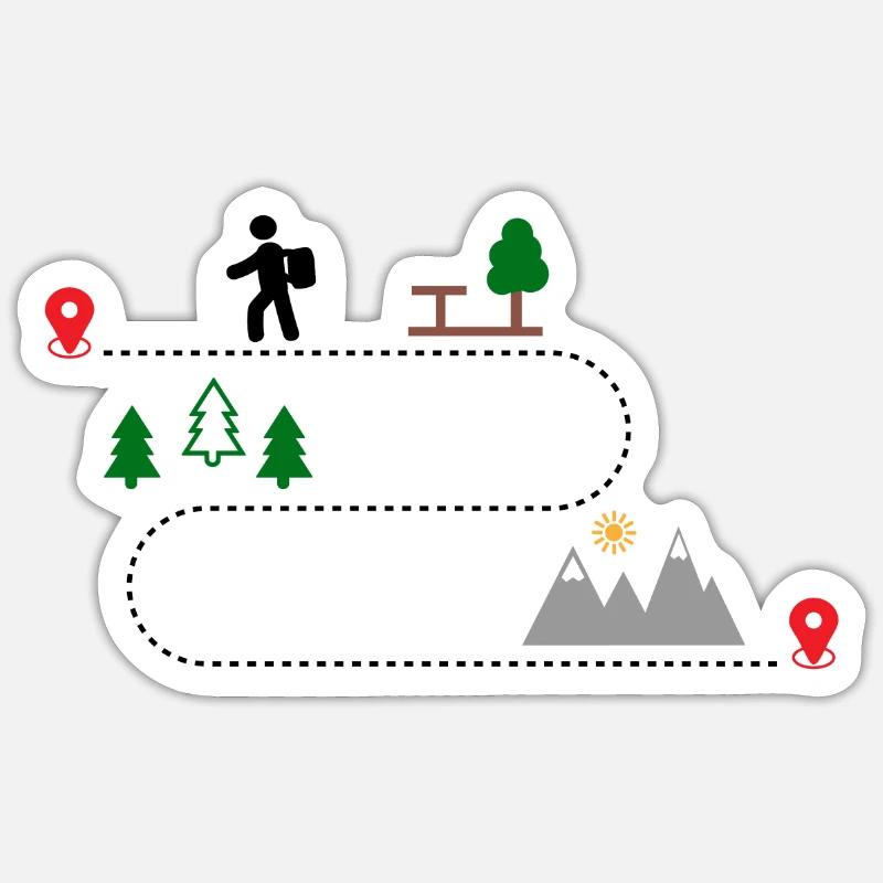 randonnée - Sticker taille S (10 x 10 cm) - blanc mat