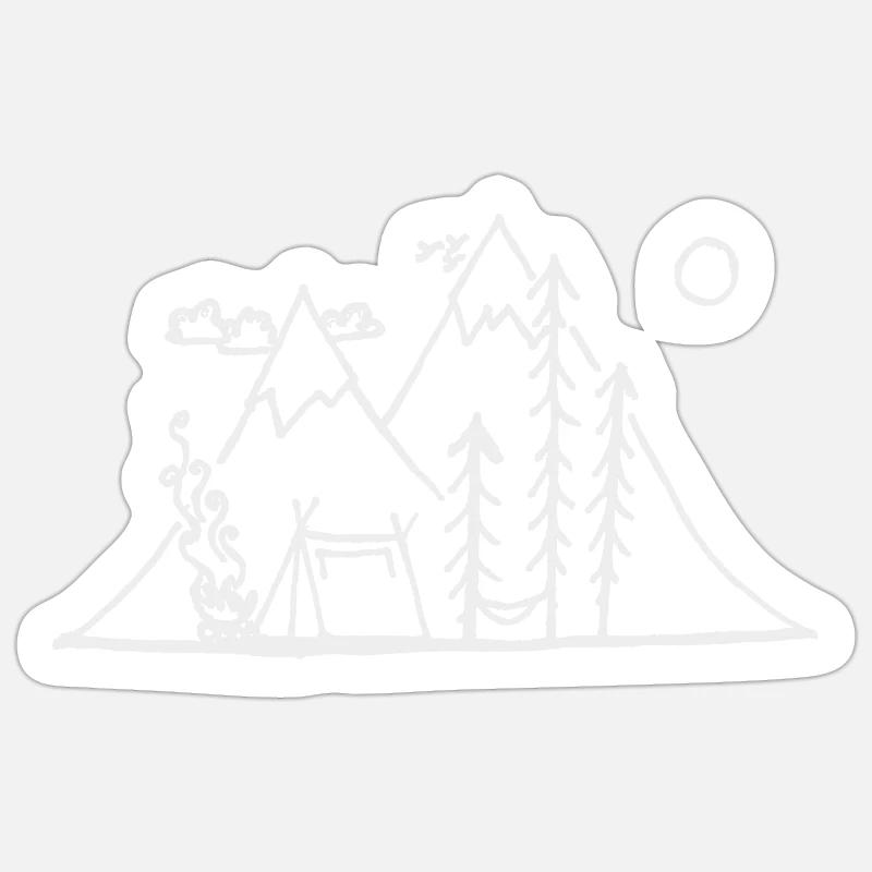 Simple Double Mountain Sticker size S (10 x 10 cm)