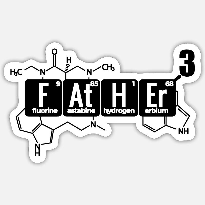 triple father-to-be dad chemist laboratory assistant Sticker size S (10 x 10 cm)