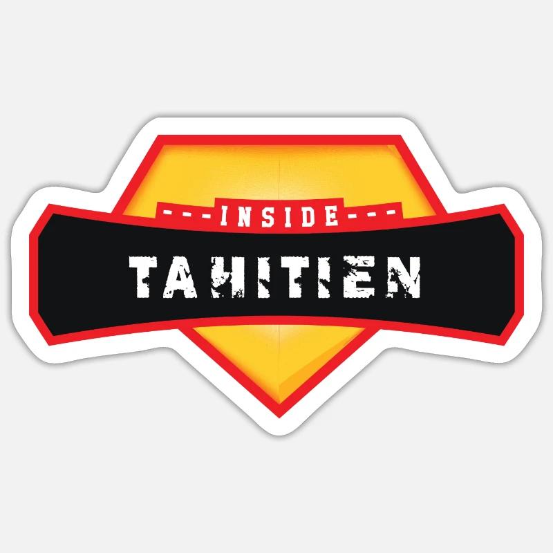 Tahitien Inside - Sticker taille S (10 x 10 cm) - blanc mat