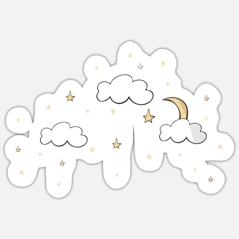 Night sky - Sticker size S (10 x 10 cm) - white matte