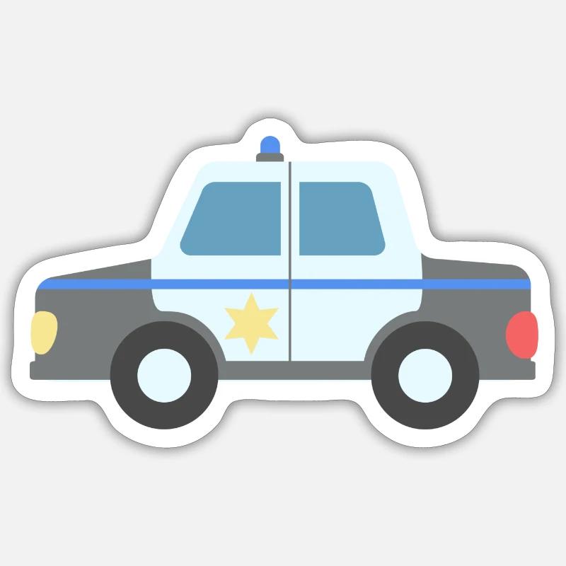 Polizei Auto - Sticker Größe S (10 x 10 cm) - Mattweiß