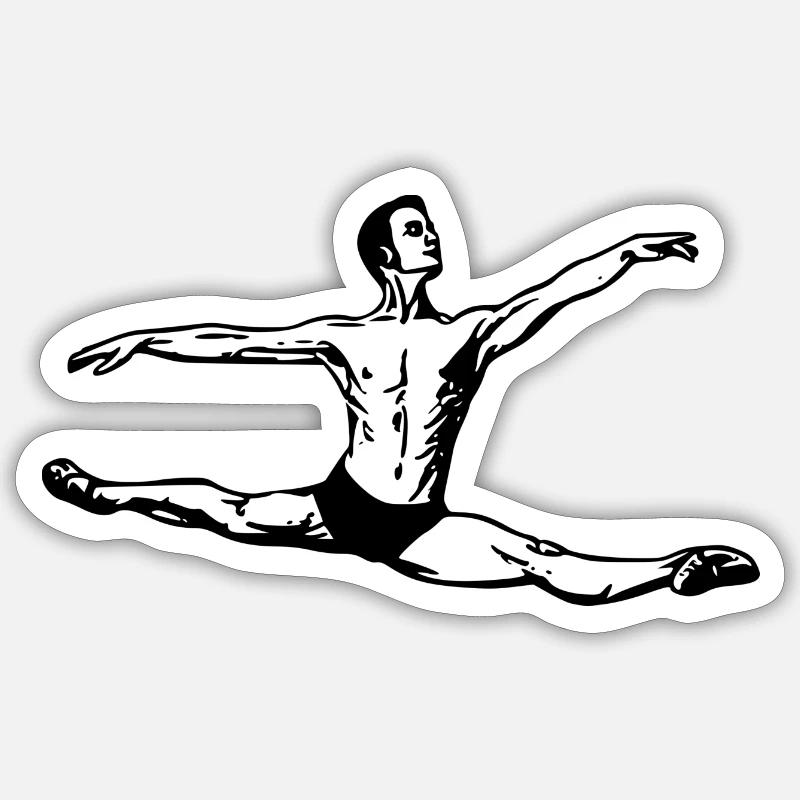 danseur - Sticker taille S (10 x 10 cm) - blanc mat