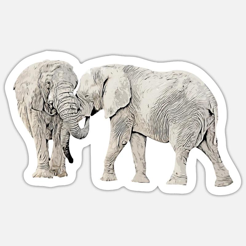 elephant - Sticker size S (10 x 10 cm) - white matte